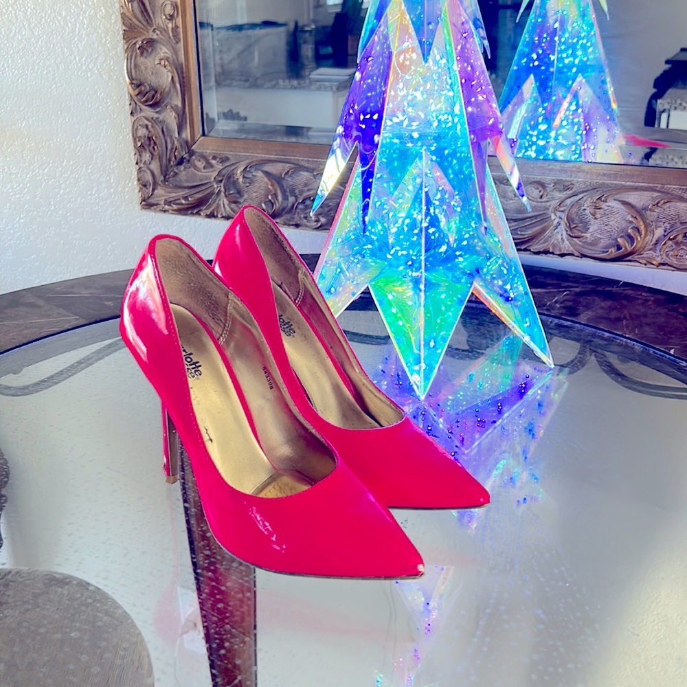 Charlotte Russe heels with gel insoles size 8 hot pink Barbie